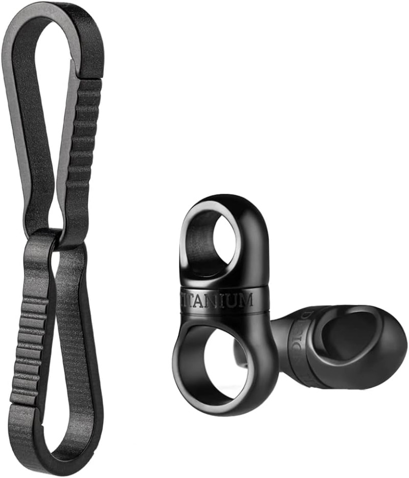 Edc Carry Clip - حلقة مفاتيح دوارة من التيتانيوم ومشبك