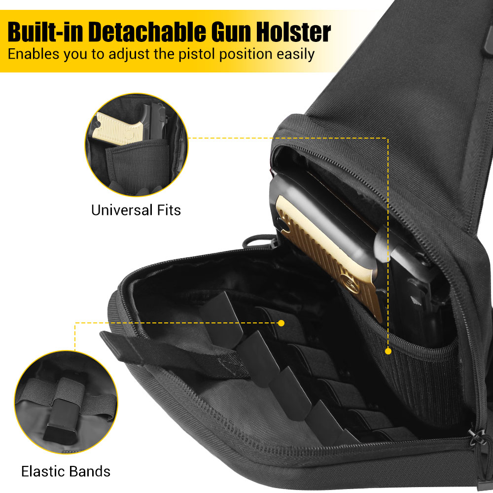التكتيكية مسدس بندقية حقيبة أخ - مراجعة Edc Concealed Carry Sling Bag وسعره